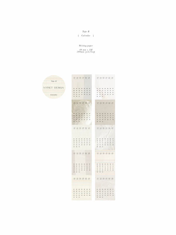 (NEW) Nyret Tape R - Calendar | Paper Note Tape
