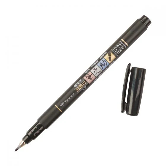 (NEW) Tombow Fudenosuke Brush Pen - Hard/Soft Tip - Black Ink