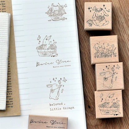 [NEW] Rabbit Garden Series | Wooden Rubber Stamp (2 designs)