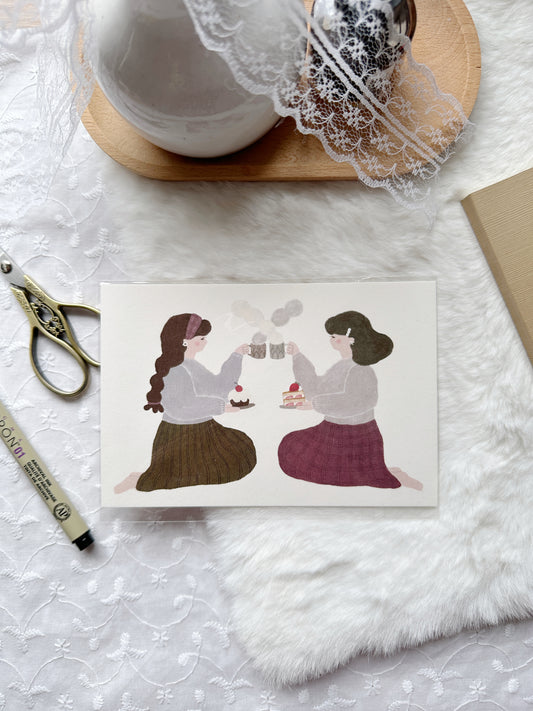 Twin’s Tea Time | Postcard