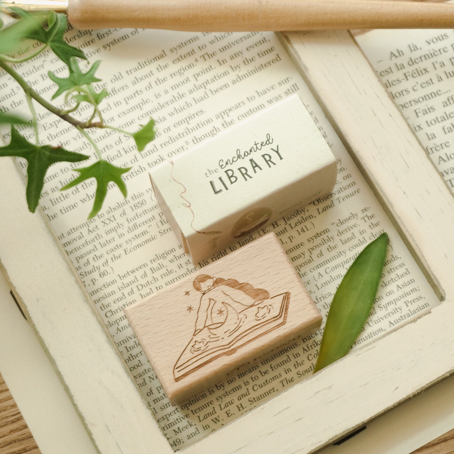 The Enchanted Library - Moonlight | Wooden Stamp