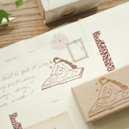 The Enchanted Library - Moonlight | Wooden Stamp