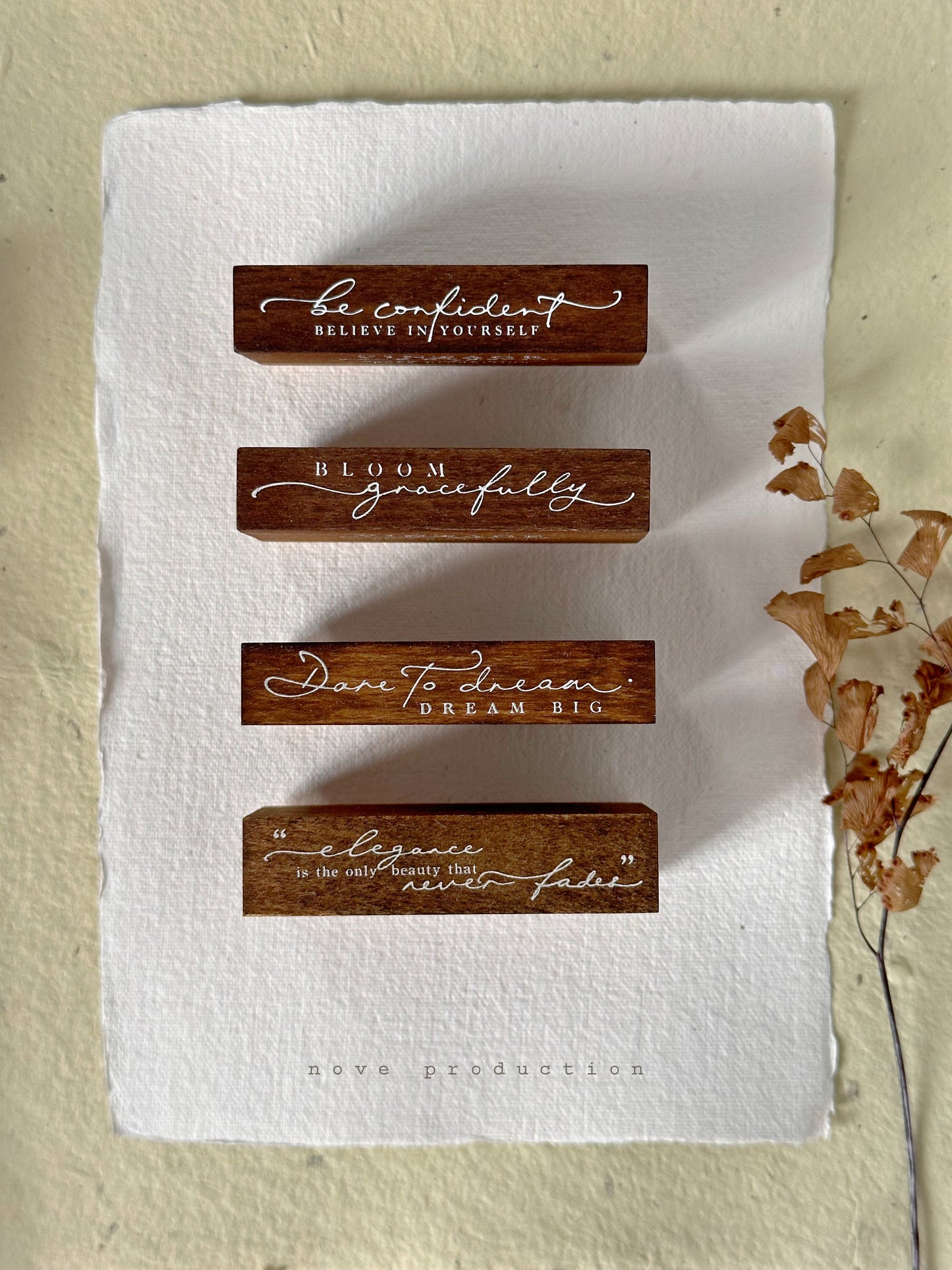 Vintage Elegance Collection - Word Rubber Stamps (4 designs)