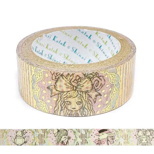 (NEW) Shinzi Katoh Alice in the Wonderland - Pot | Gold Foil Washi Tape