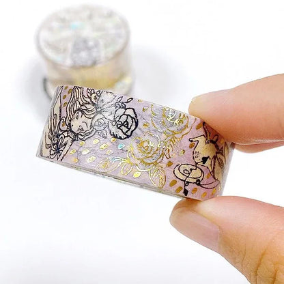 (NEW) Shinzi Katoh Alice in the Wonderland - Rabbit Hole | Gold Foil Washi Tape