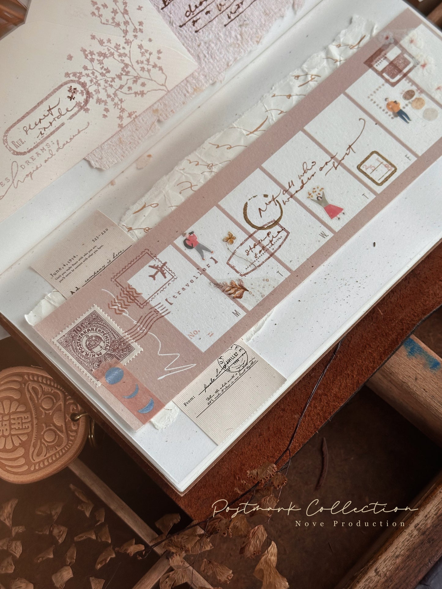 Postmark Rubber Stamp Set Collection (Set of 5 / 4 designs)