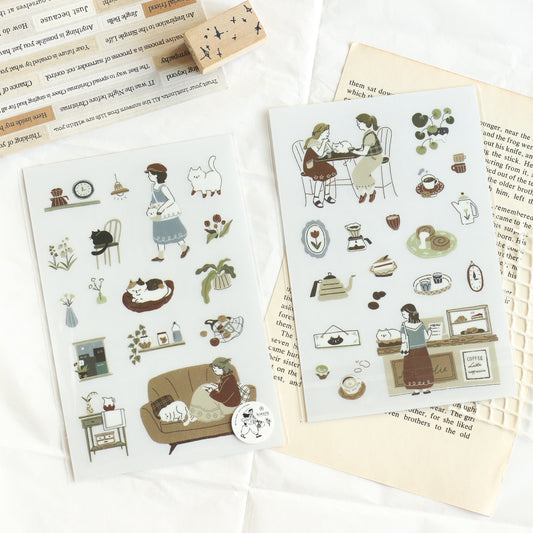 Neko Cafe | Transfer Stickers (set of 2)