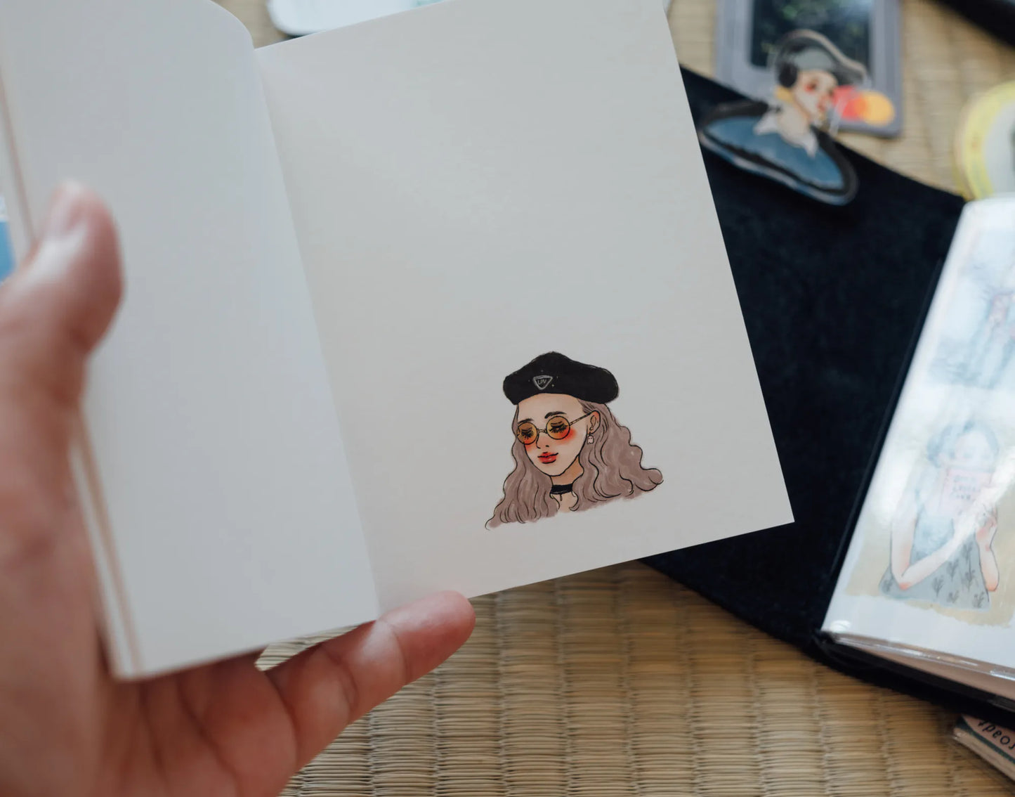 Beret Lady | Passport Size Notebook